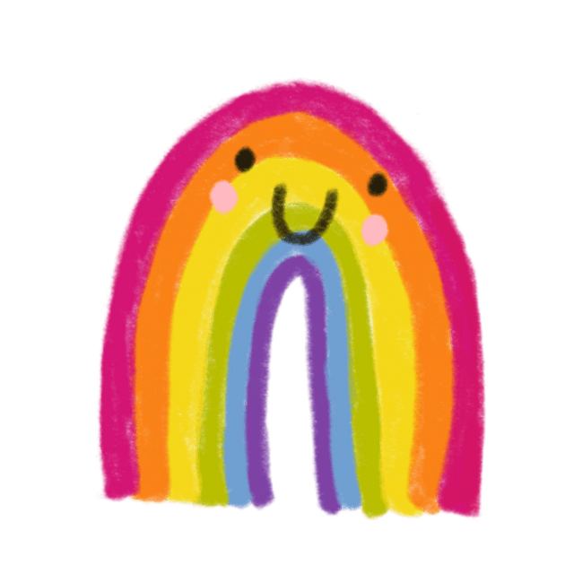 BAE Illustrations smiley rainbow character